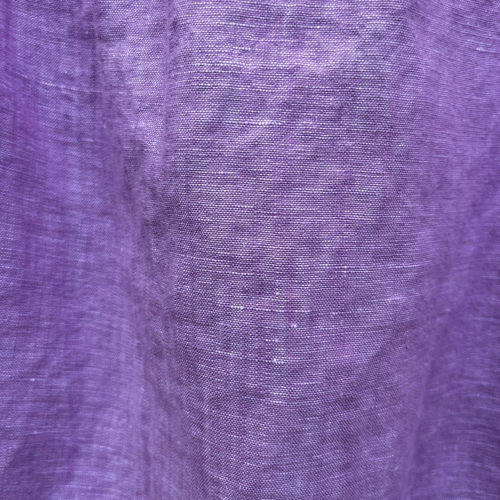 Talbots Butterfly Embroidered Linen Cotton Lavender Square Neck Top Cross Dye XL - Picture 5 of 10